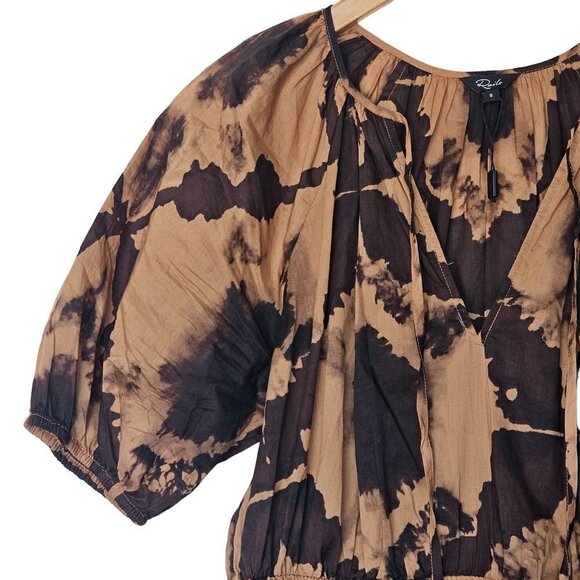 Rails Amabella‎ Puff Sleeve Mini Dress In Tigers Eye NWOT Brown Women's Small - Picture 15 of 15